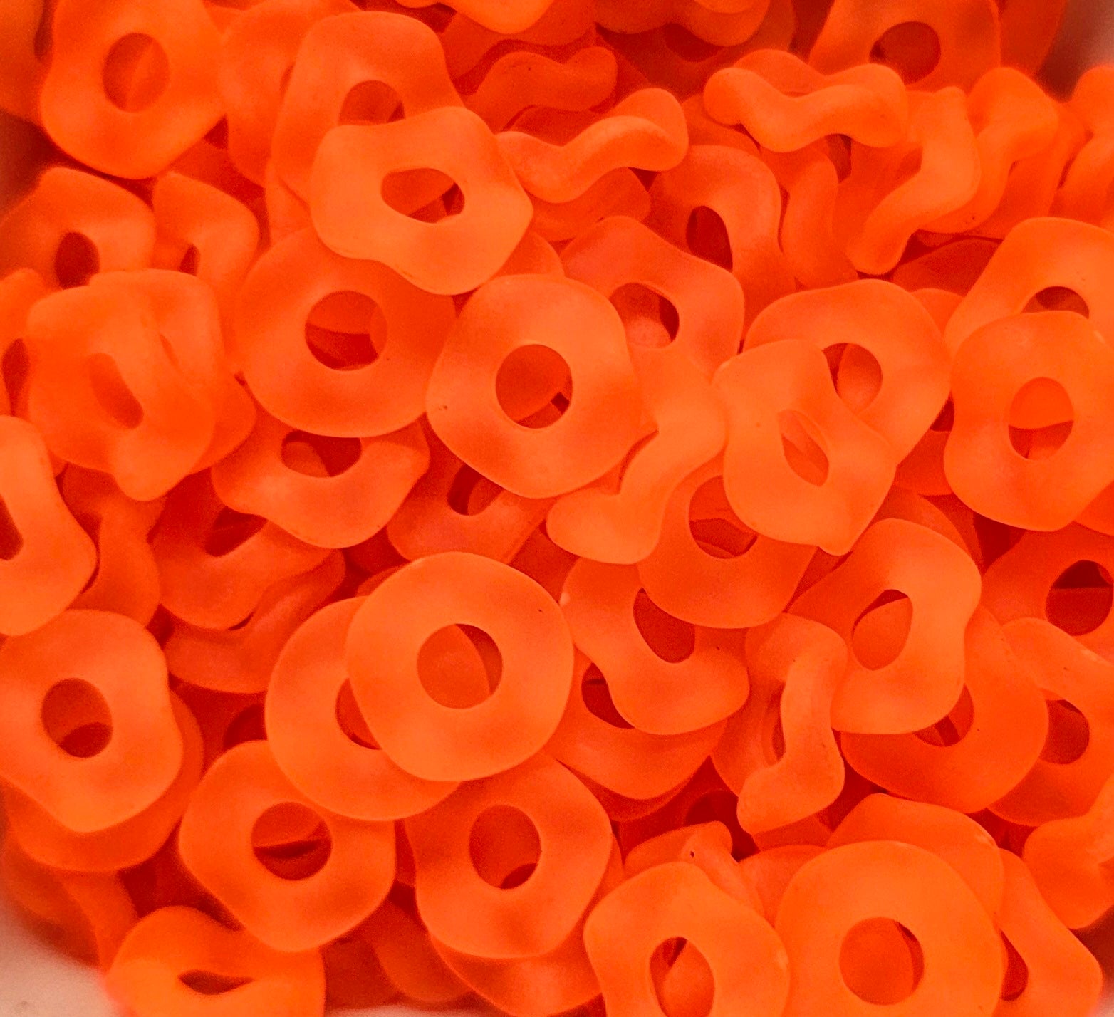 Wavey Frosted  Acrylic Spacers 12mm (10ct) Large Hole