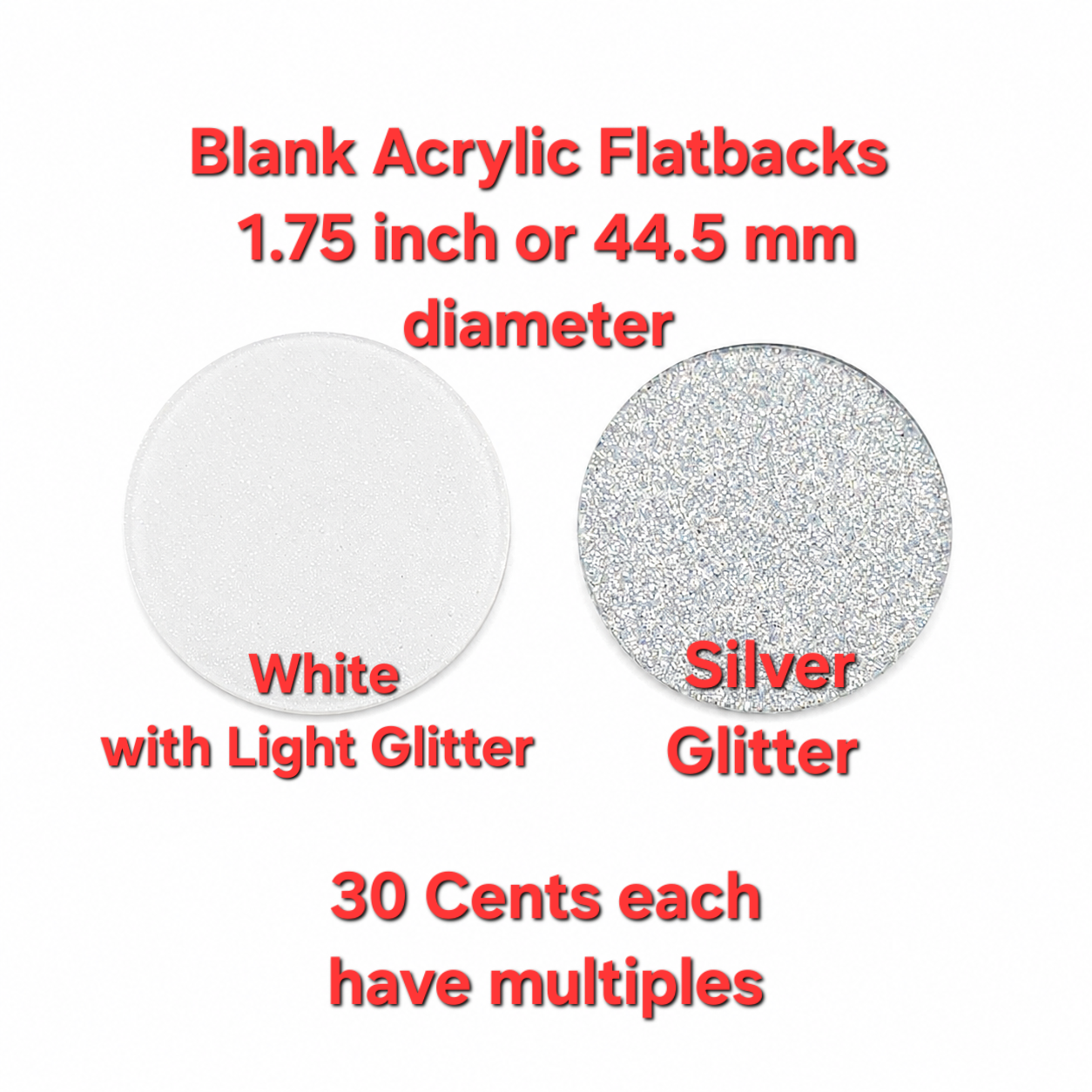 Blank Acrylic Flatbacks