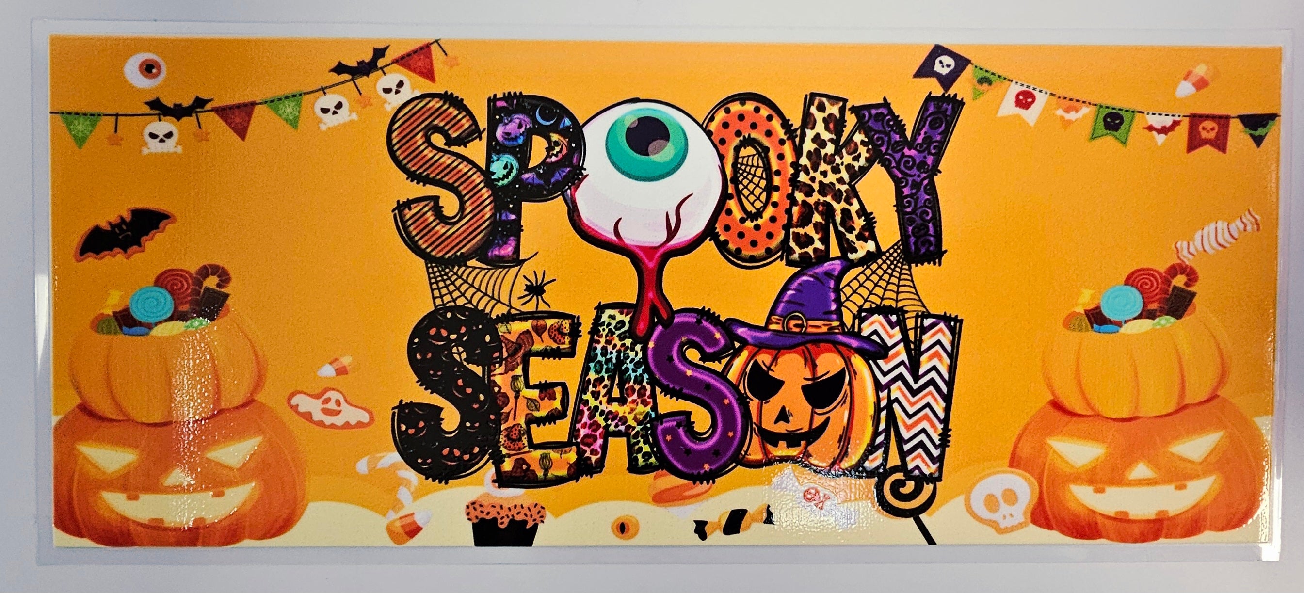 UVDTF Orange Spooky Season 16oz Wrap