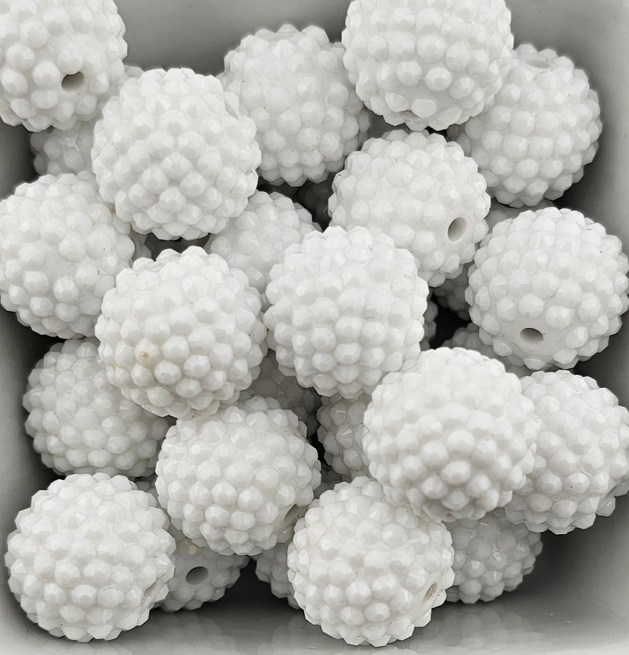 Rhinestone 20mm White Jelly Acrylic