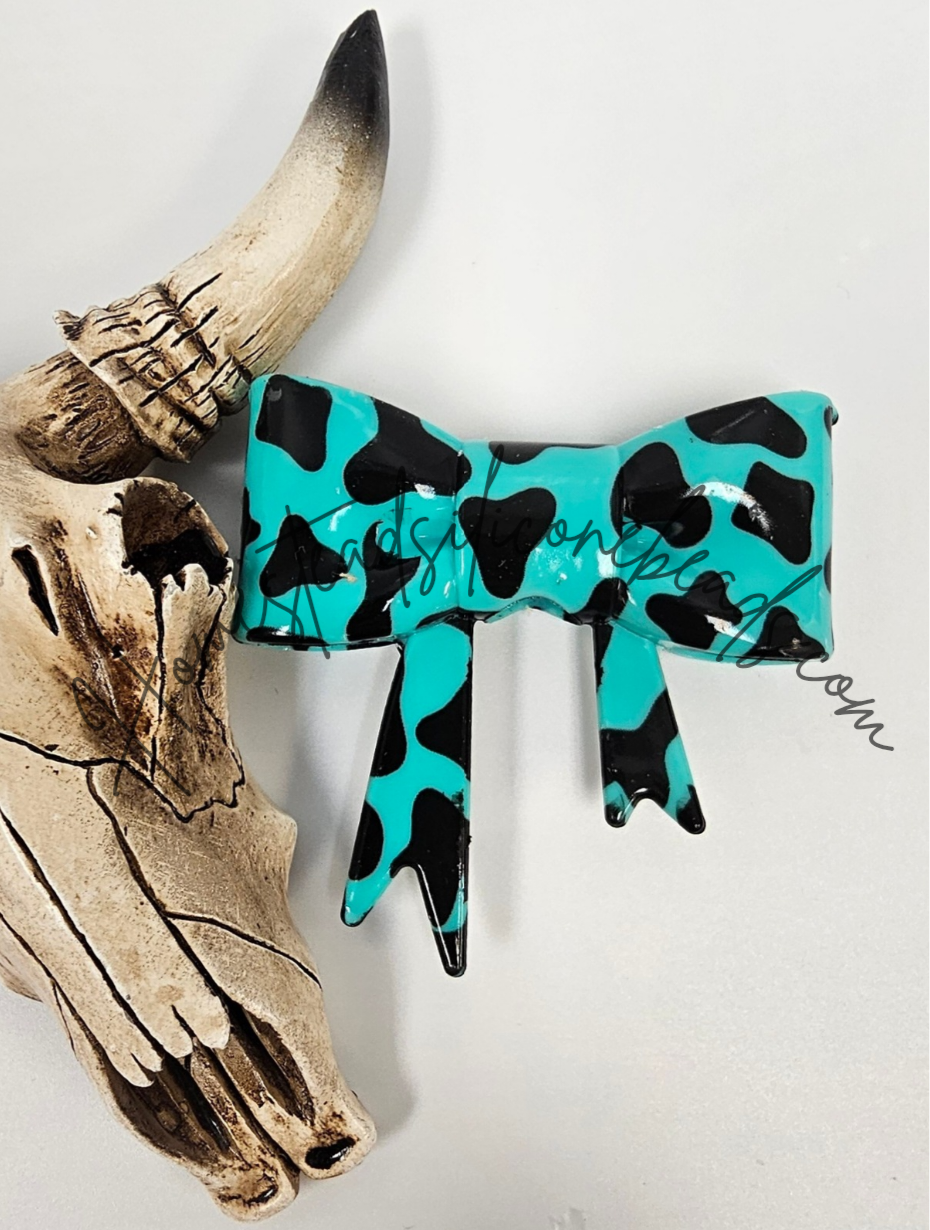 Straw Topper Bow Focal 2in1 - Cow Glossy