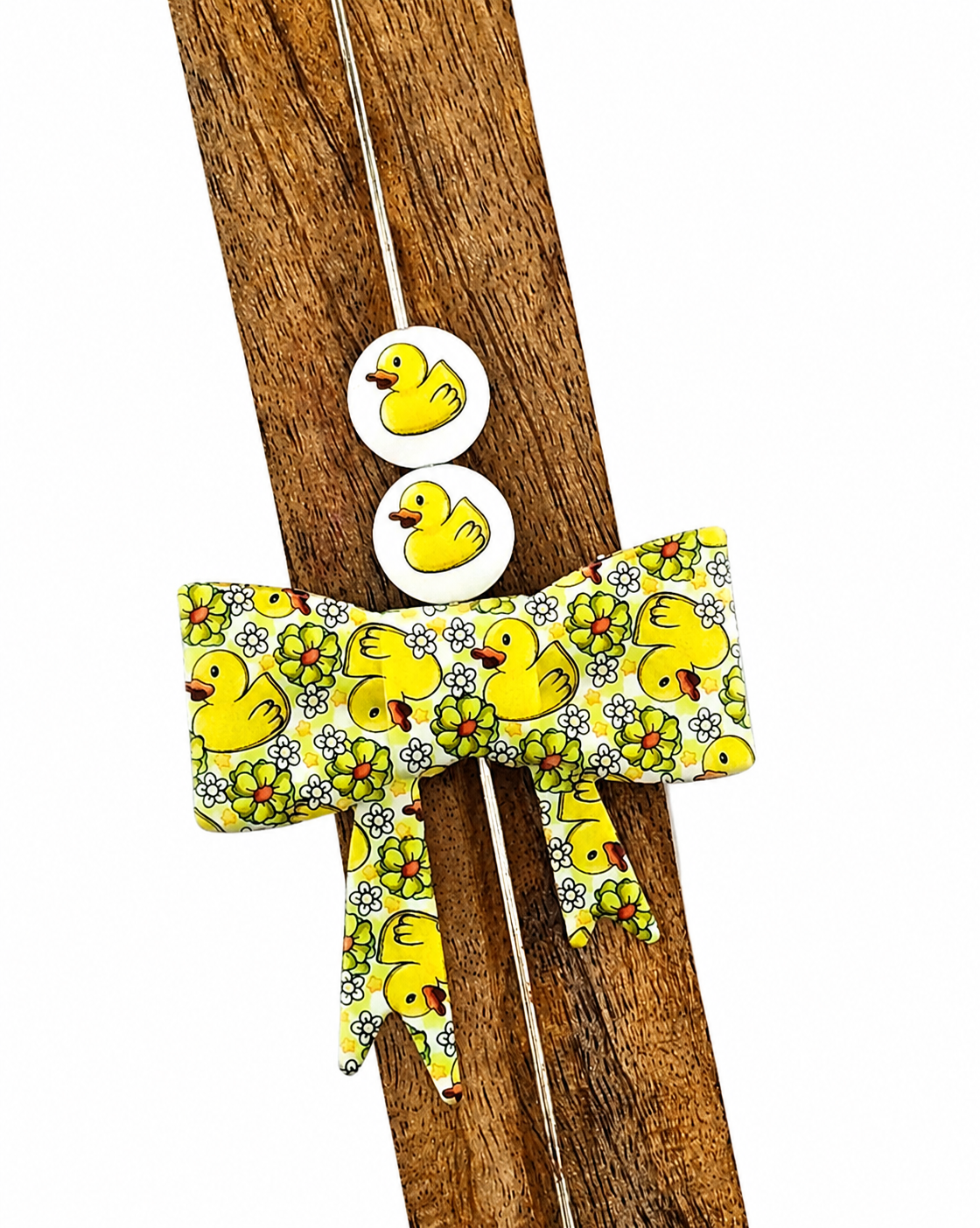 Large Bow Focal or 15mm Print Duck Duck Daisy *Custom*