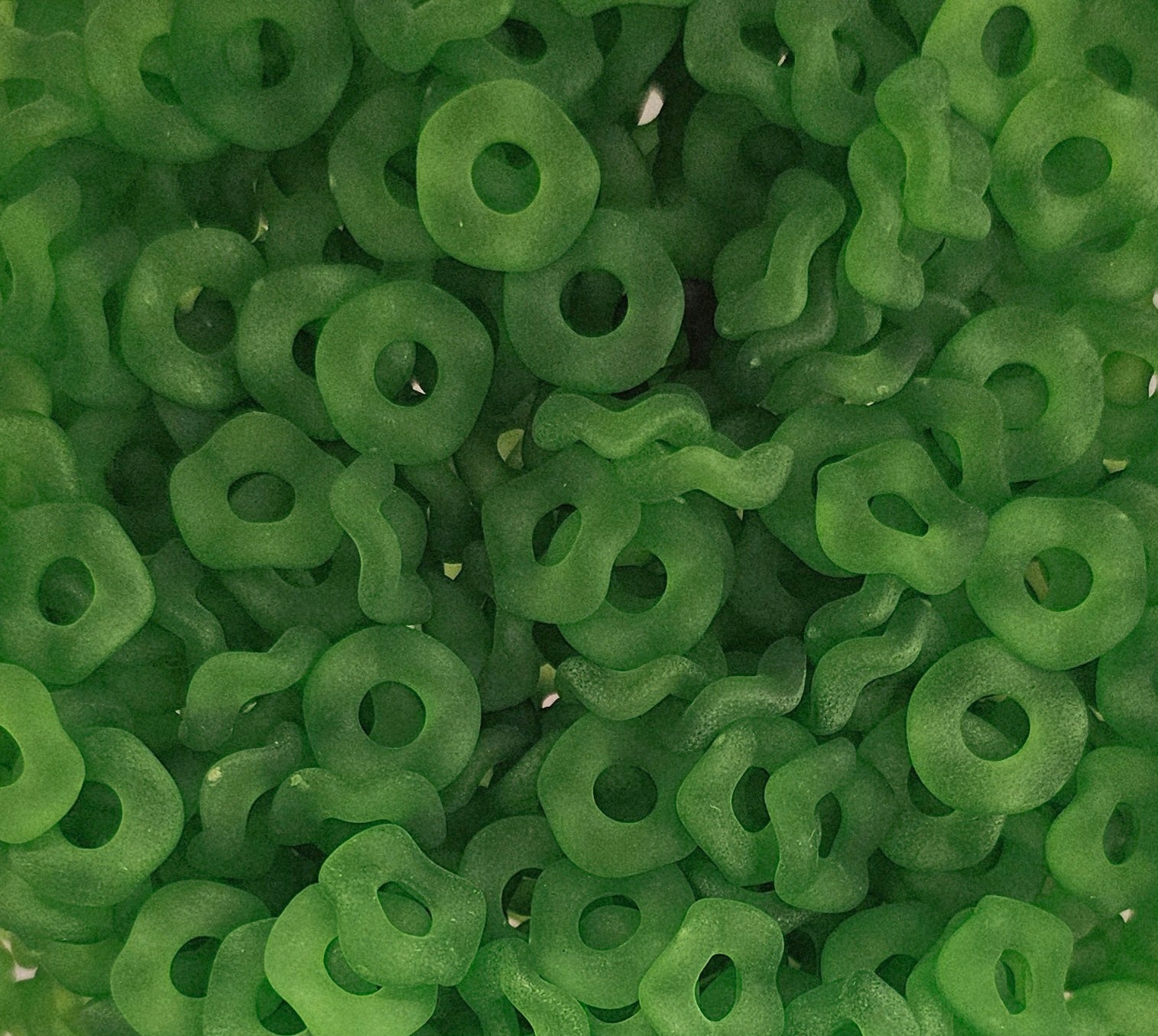 Wavey Frosted  Acrylic Spacers 12mm (10ct) Large Hole