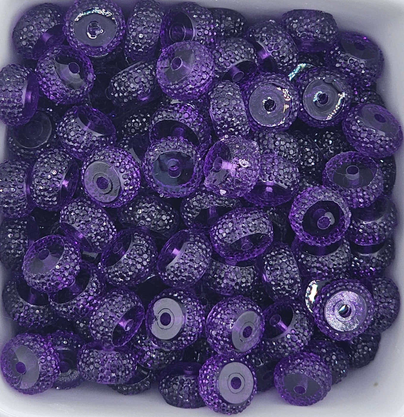 Resin Rhinestone Spacer 12mm Translucent #28T Grape Slush