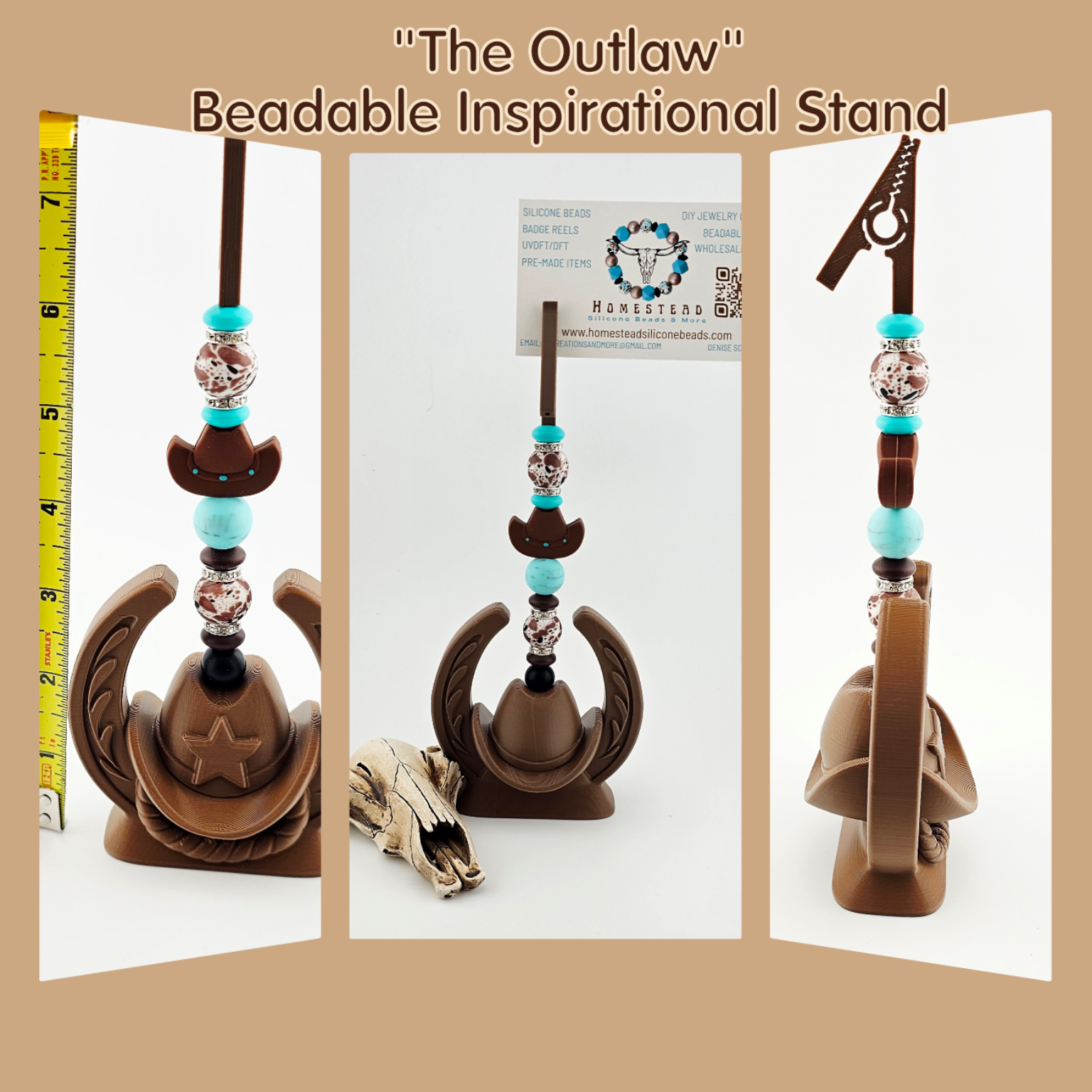 THE OUTLAW Beadable Inspirational Stand 3D Printed – Homestead Silicone ...