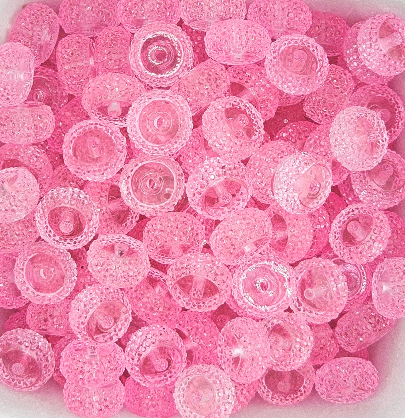 Resin Rhinestone Spacer 12mm Translucent Precious Pink #72T