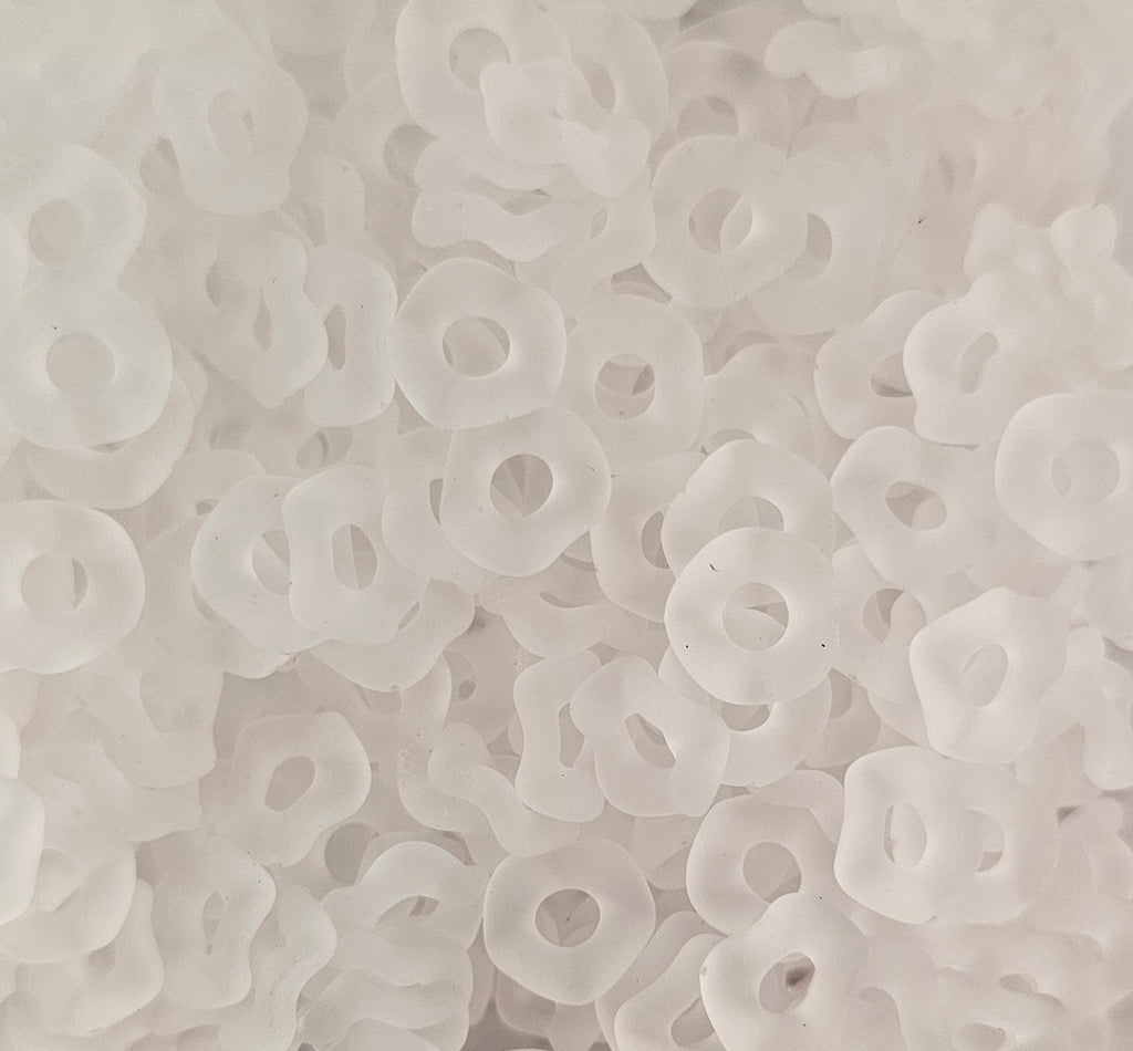 Wavey Frosted  Acrylic Spacers 12mm (10ct) Large Hole
