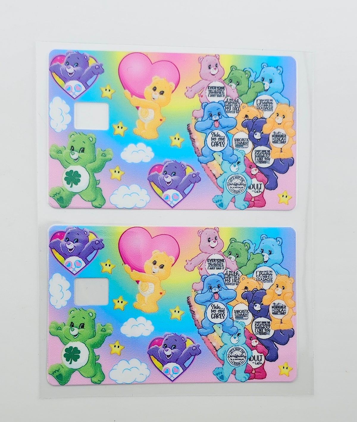UVDTF Care Bear Who Cares  Credit Card Wrap *sold individually*