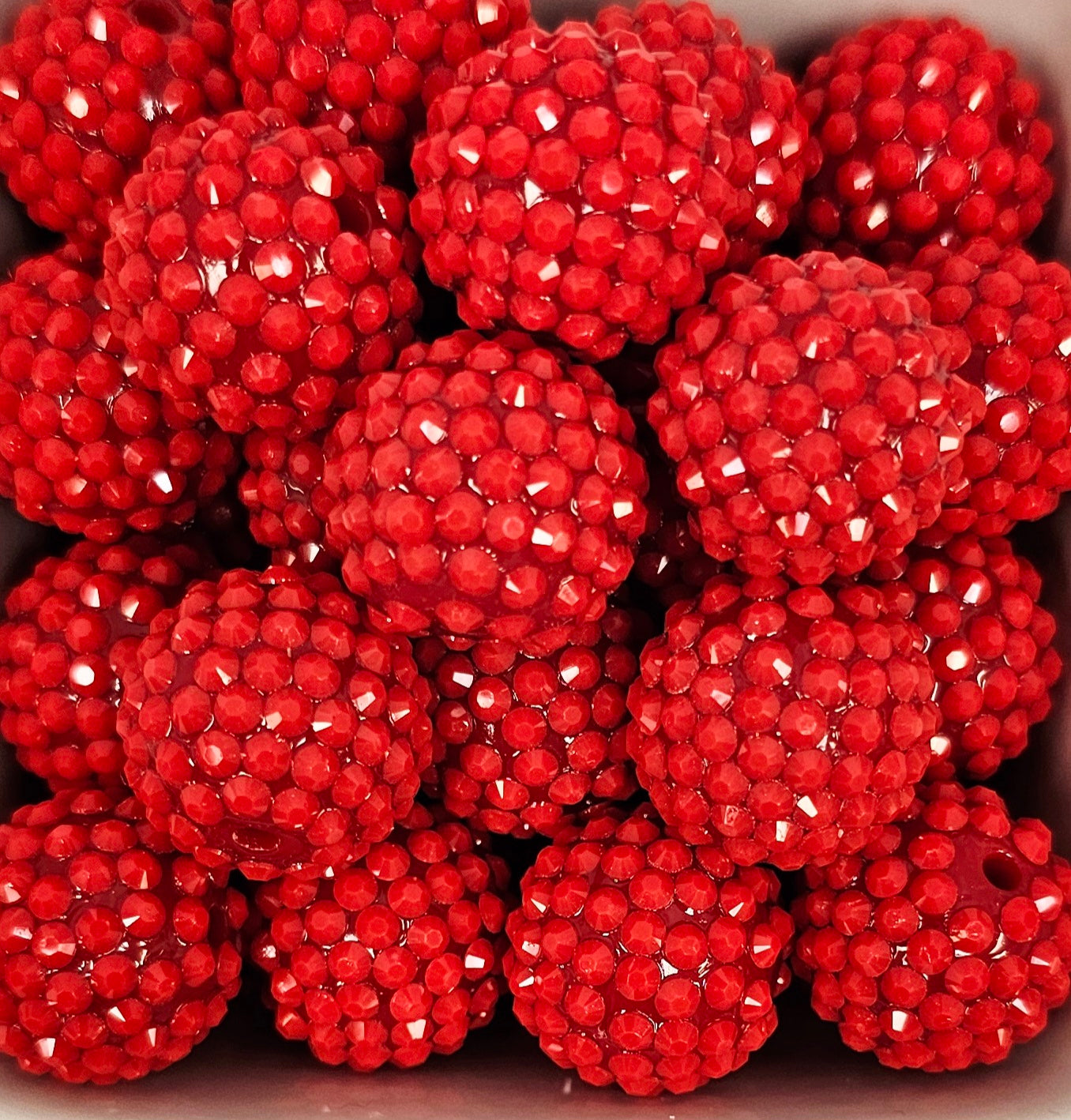 Rhinestone 20mm Jelly Bright Red Acrylic