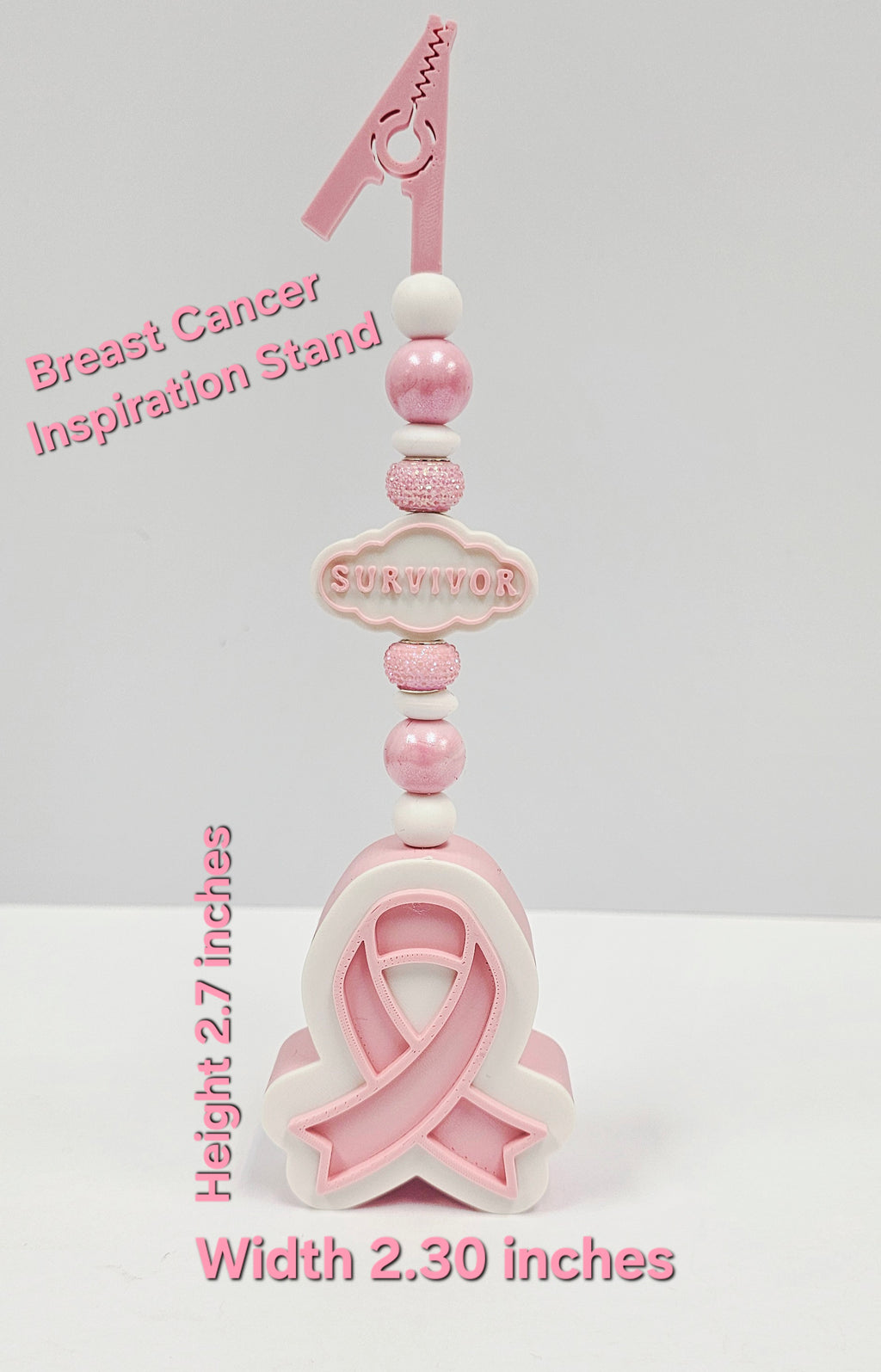 Breast Cancer Beadable Inspirational Stand 3D Printed