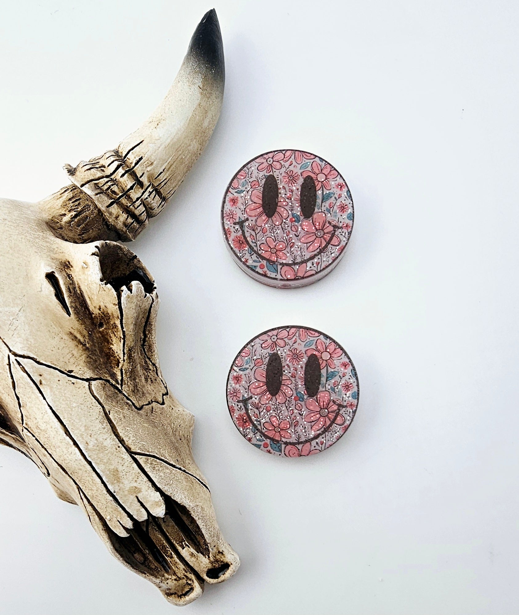 Glitter Smiling Flowers Focal *Custom