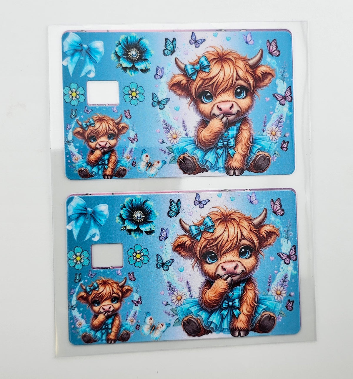UVDTF Highland Cow and Butterflies Credit Card Wrap *sold individually*