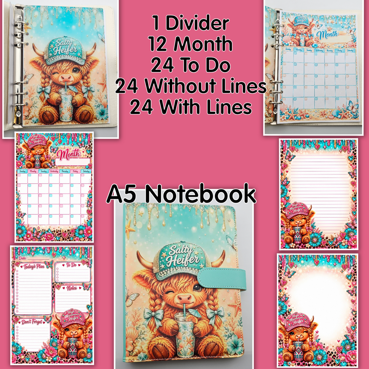 Salty Heifer A5 Notebook Set