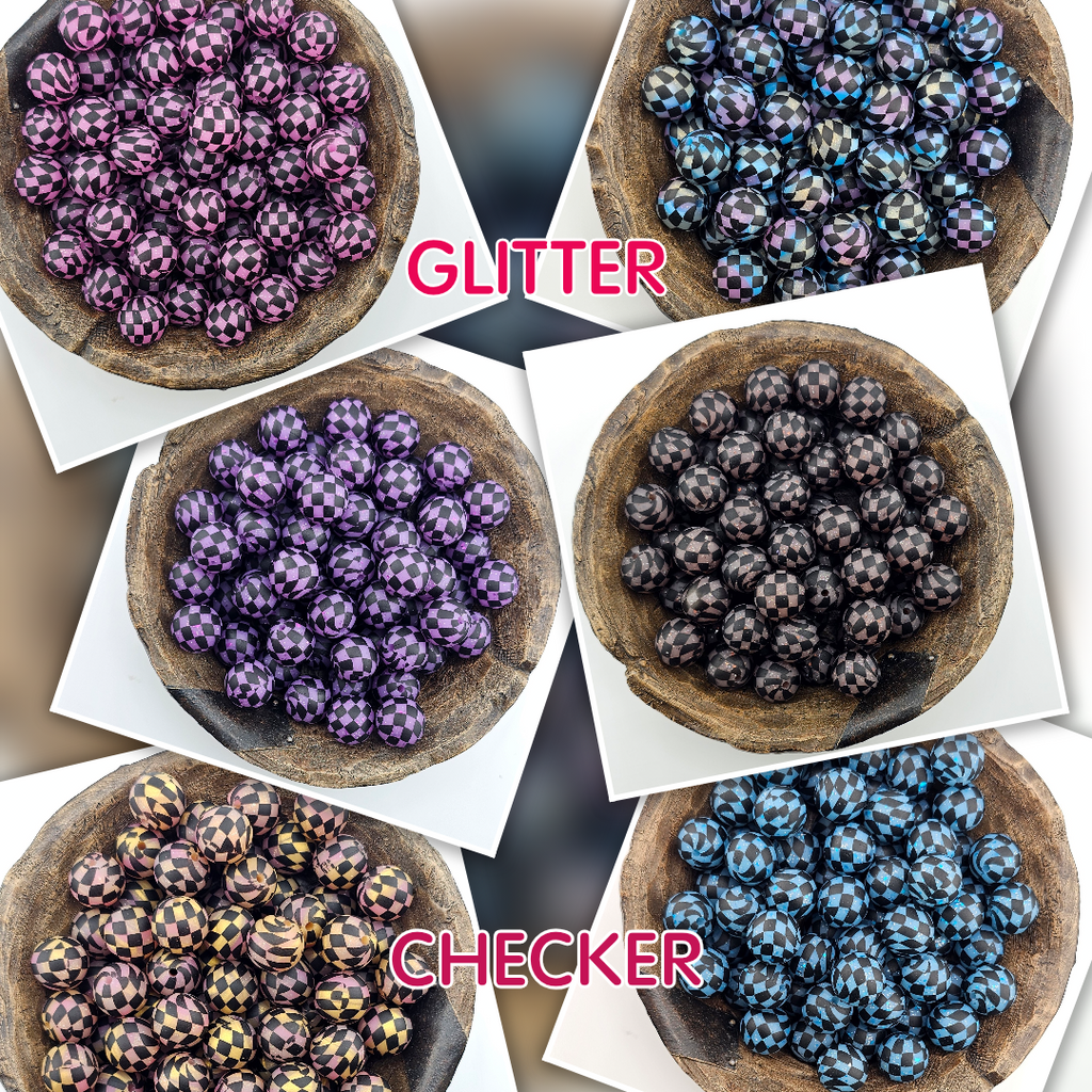 Glitter Checker Print