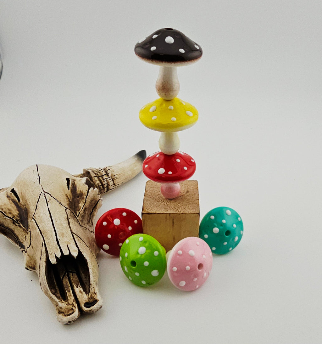 Mushroom Acrylic Focal 5ct Random