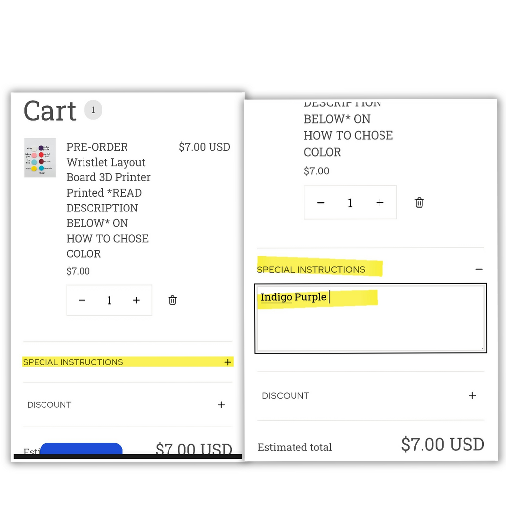 PRE-ORDER Wristlet Layout Board 3D Printer Printed *READ DESCRIPTION BELOW* ON HOW TO CHOSE COLOR