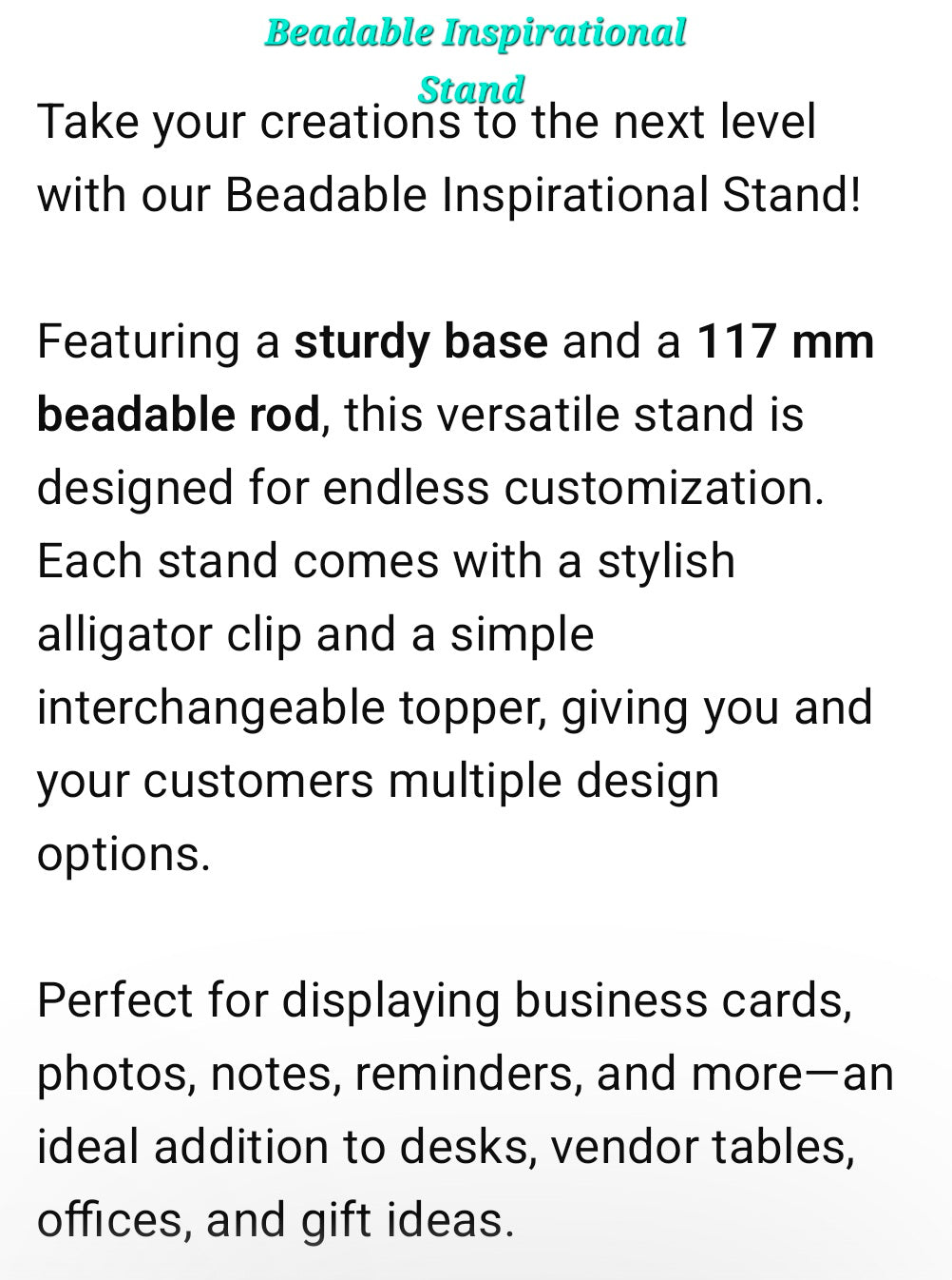 THE OUTLAW Beadable Inspirational Stand 3D Printed