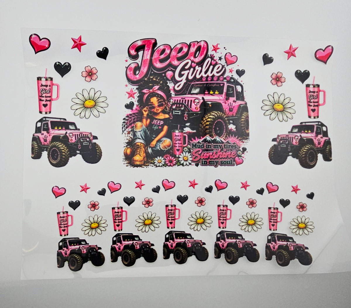 UVDTF Jeep Girlie Who Loves Her Jeep   40oz Wrap
