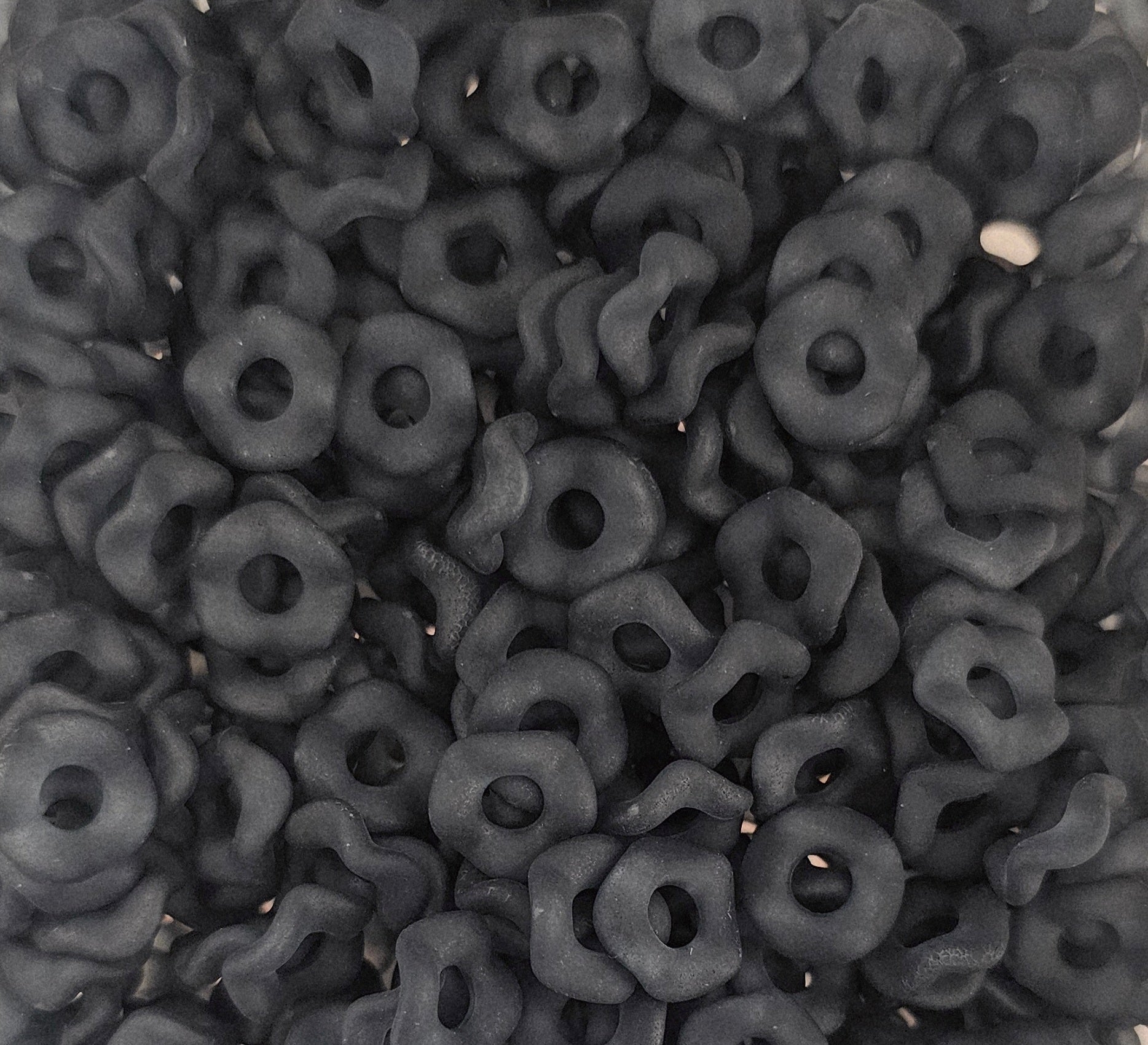 Wavey Frosted  Acrylic Spacers 12mm (10ct) Large Hole