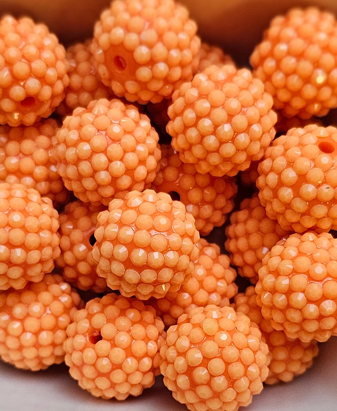 Rhinestone 20mm Cream Orange Jelly  Acrylic