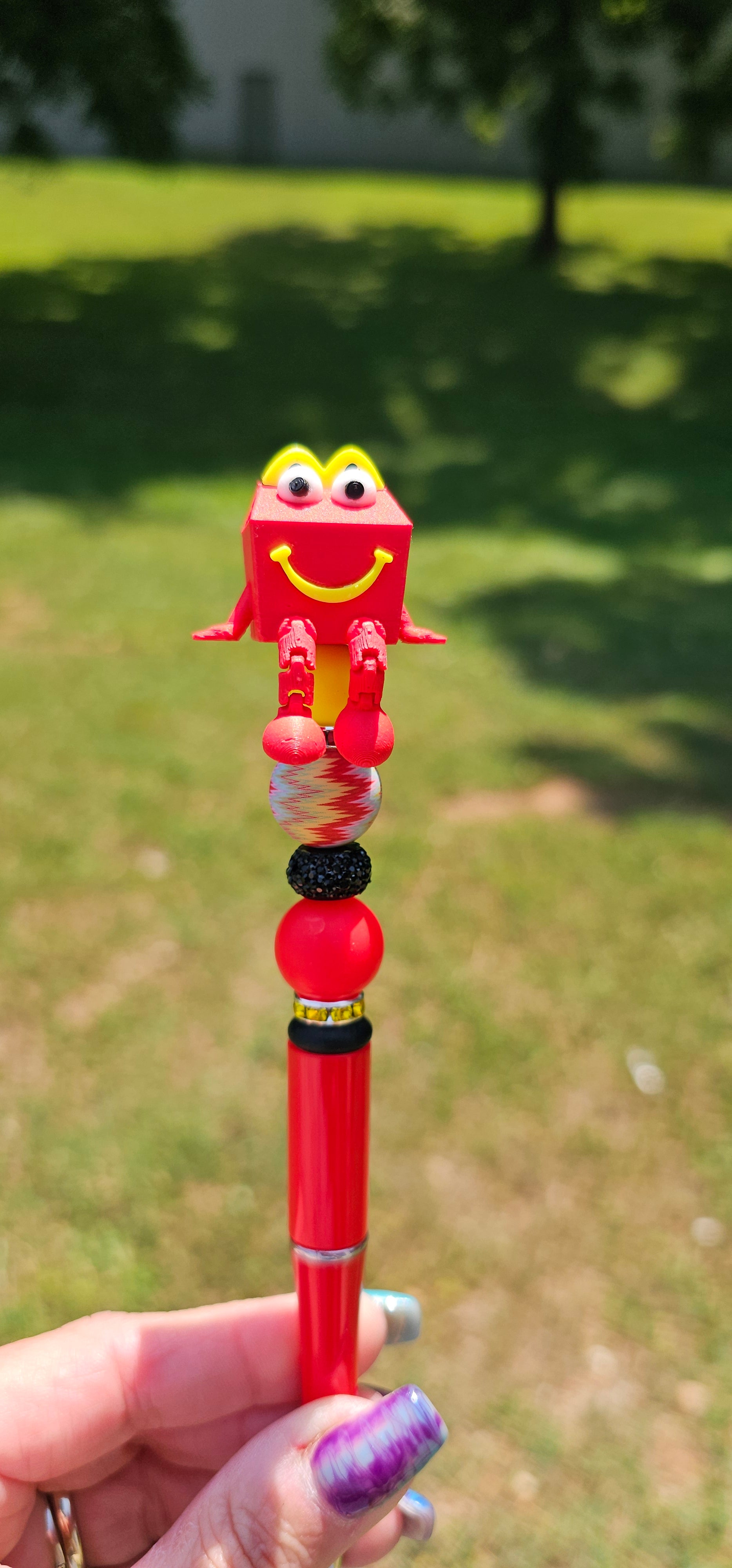 Happy Food Meal Pen Topper *not silicone* printed by a 3D printer