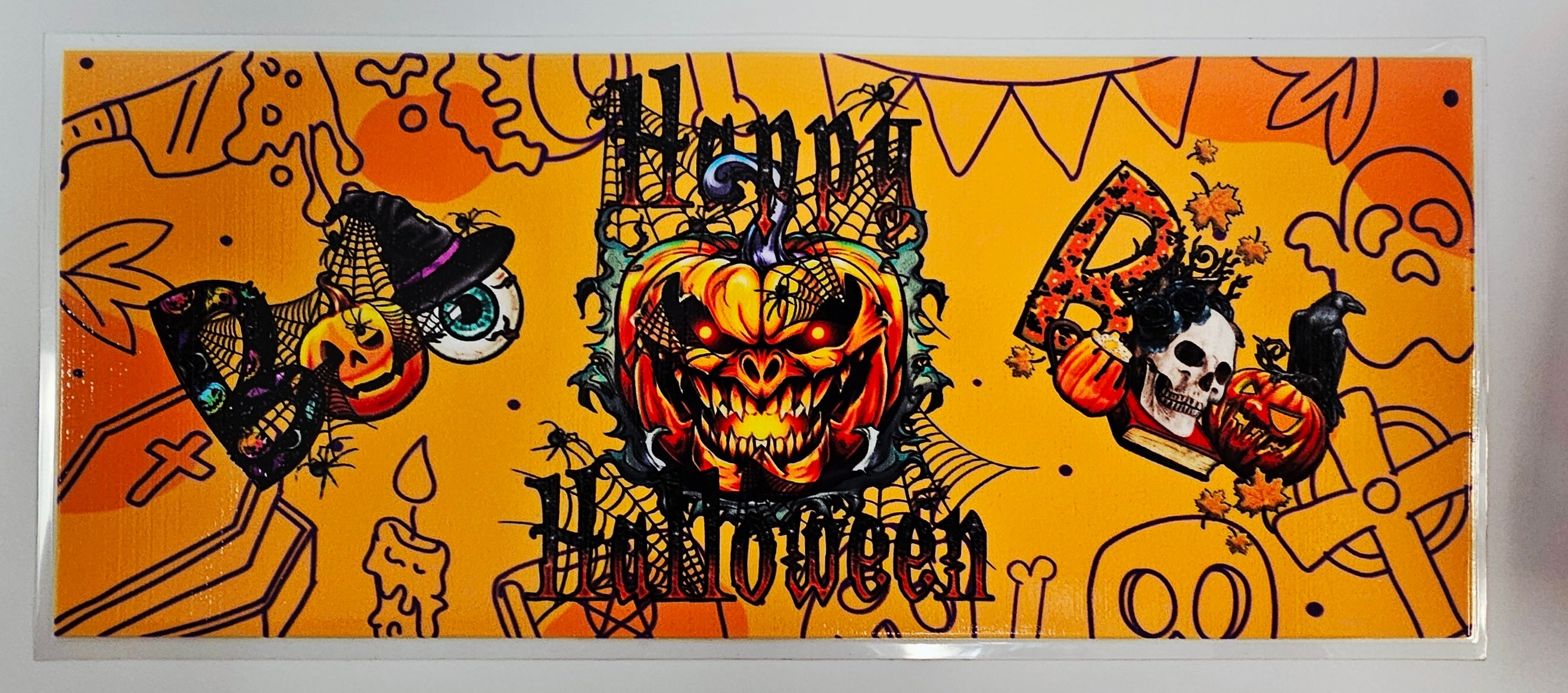 Orange Happy Halloween 16oz Wrap