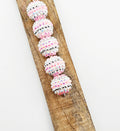 20mm Striped Rhinestone Bead - Blushing Pink Sparkle