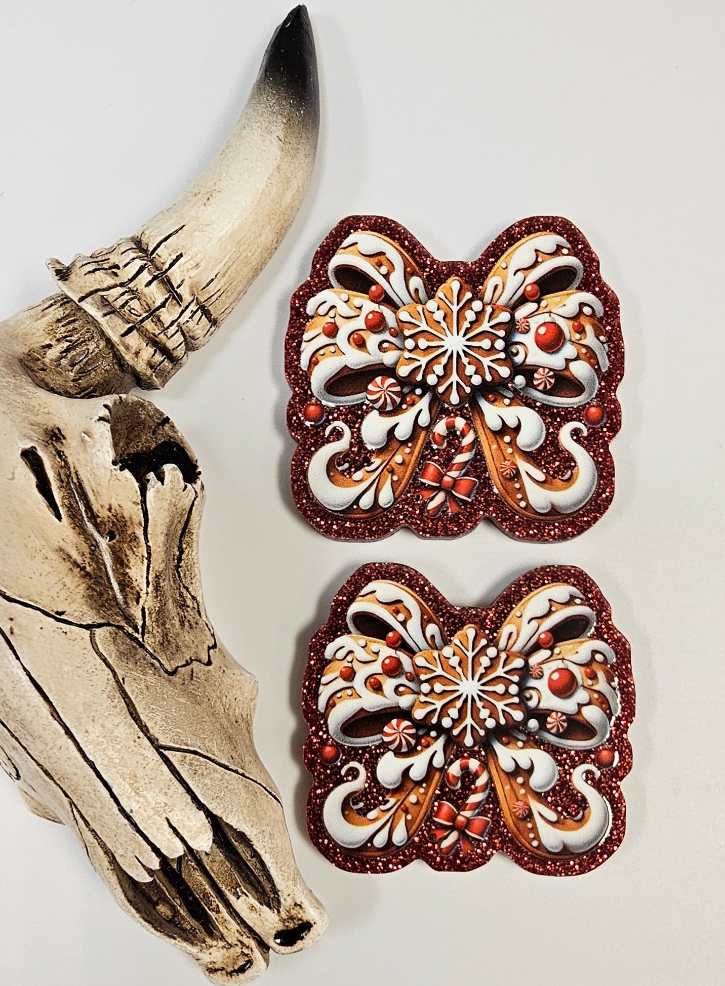 Flatback Gingerbread House Bow 482