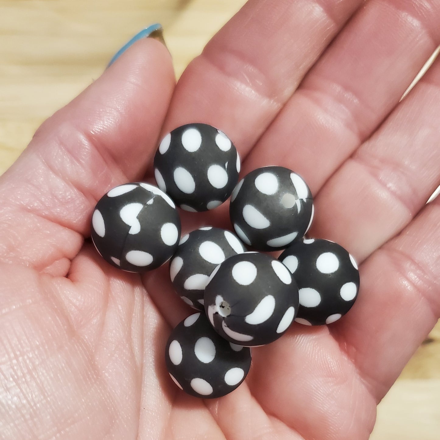 Black White Polka Dot Print