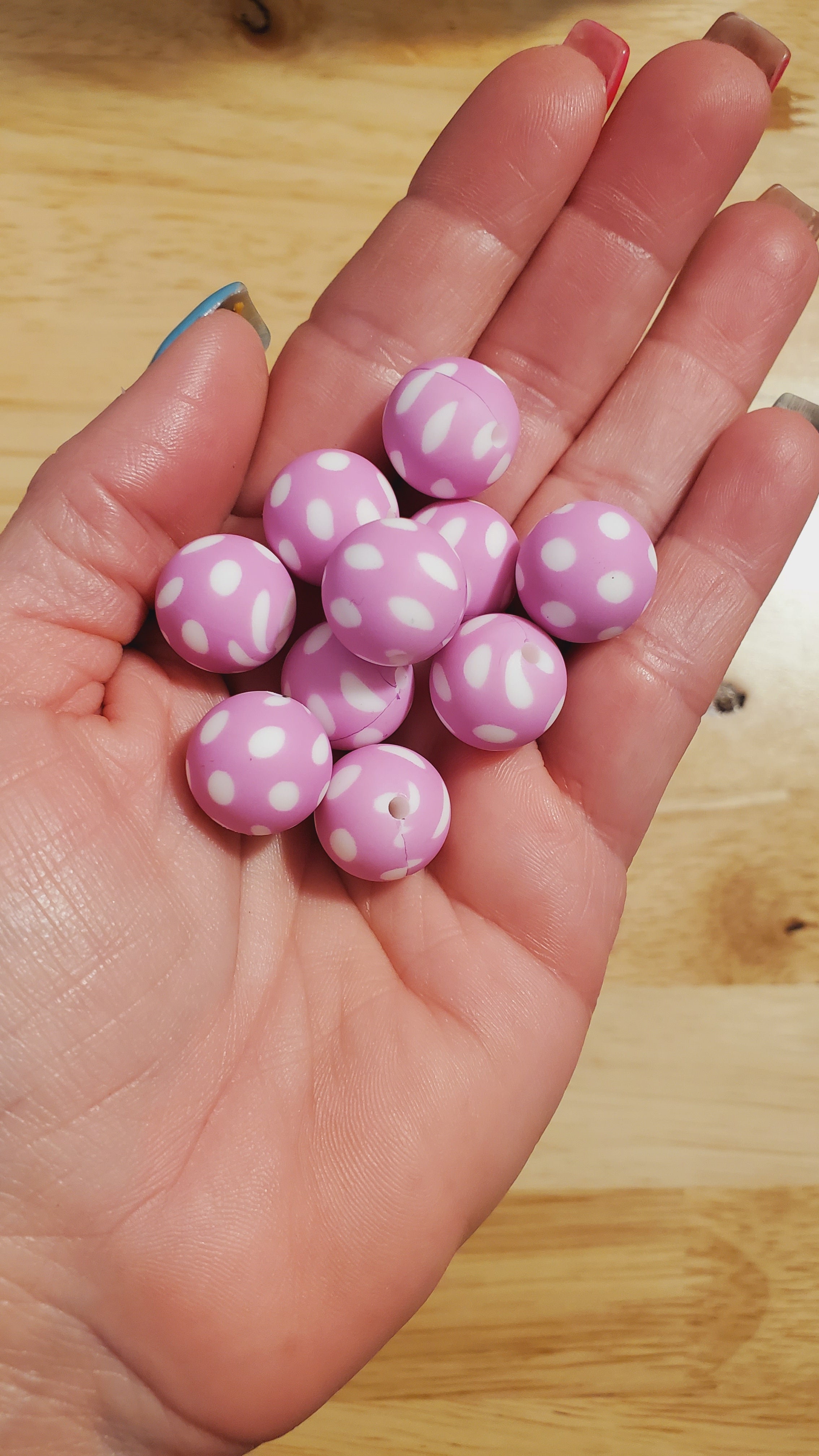 Lavender White Polka Dot Print
