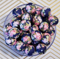 Navy Rose Print