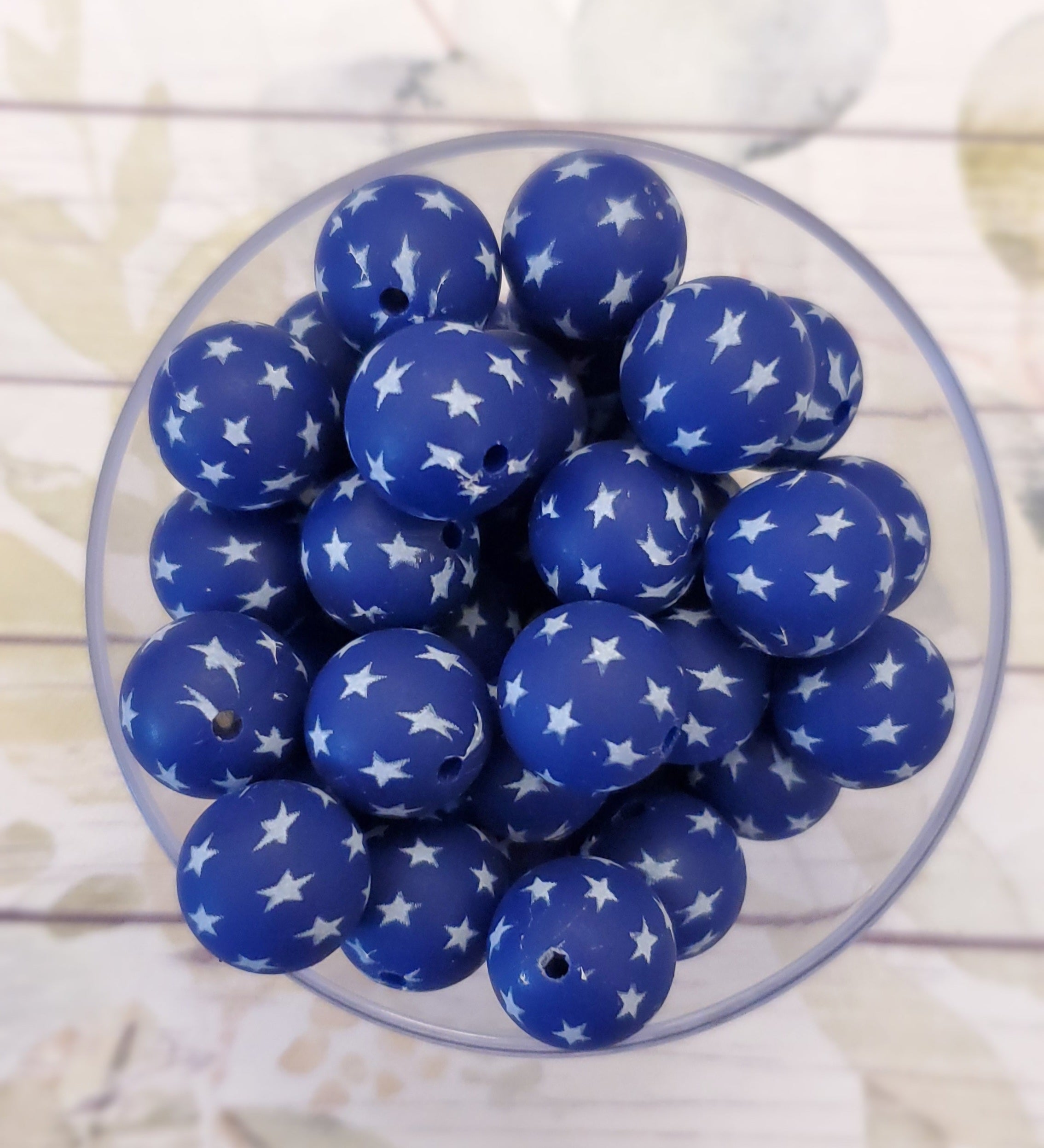Blue White Stars Print