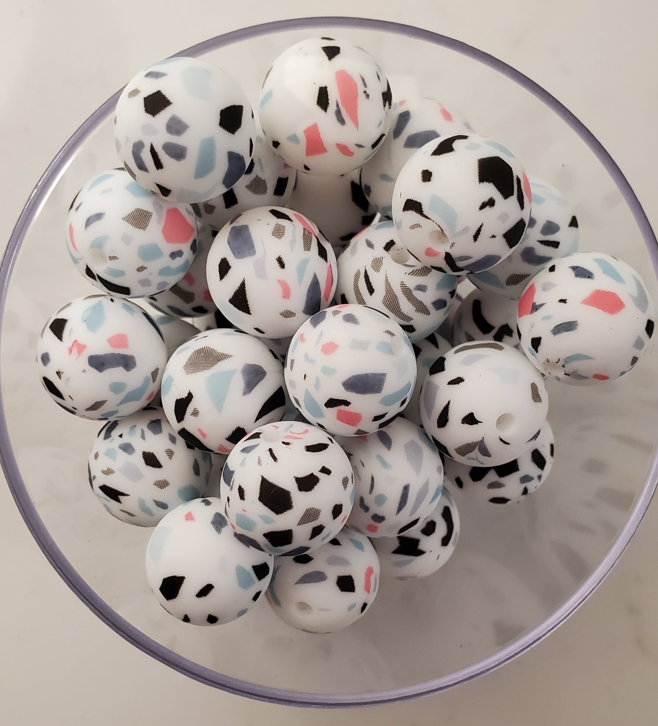 White Terrazzo Print