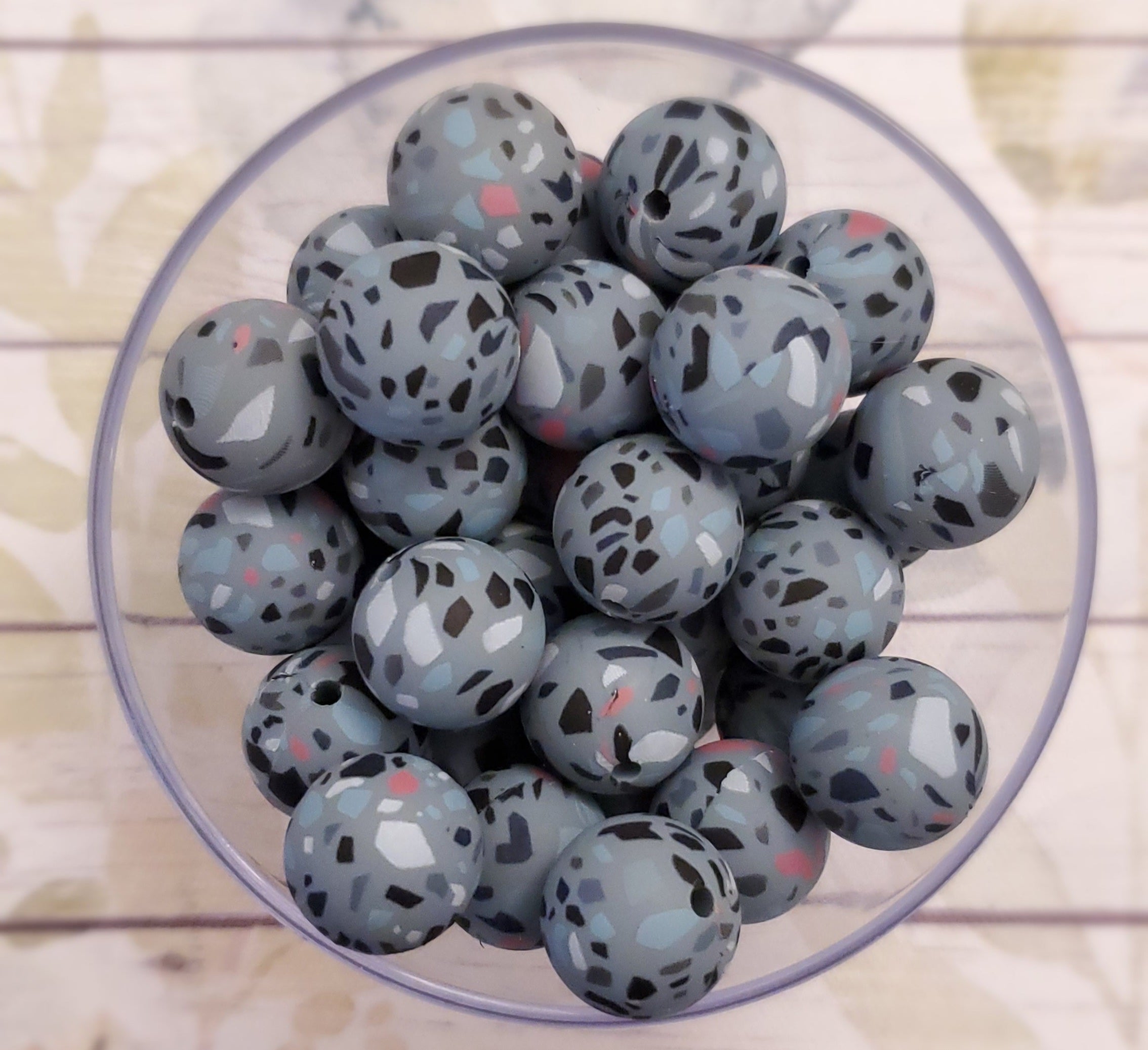 Slate Grey Terrazzo Print