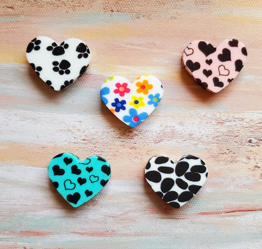 15mm Pigs and Roses Silicone Beads, Silicone Beads, Animal Print
