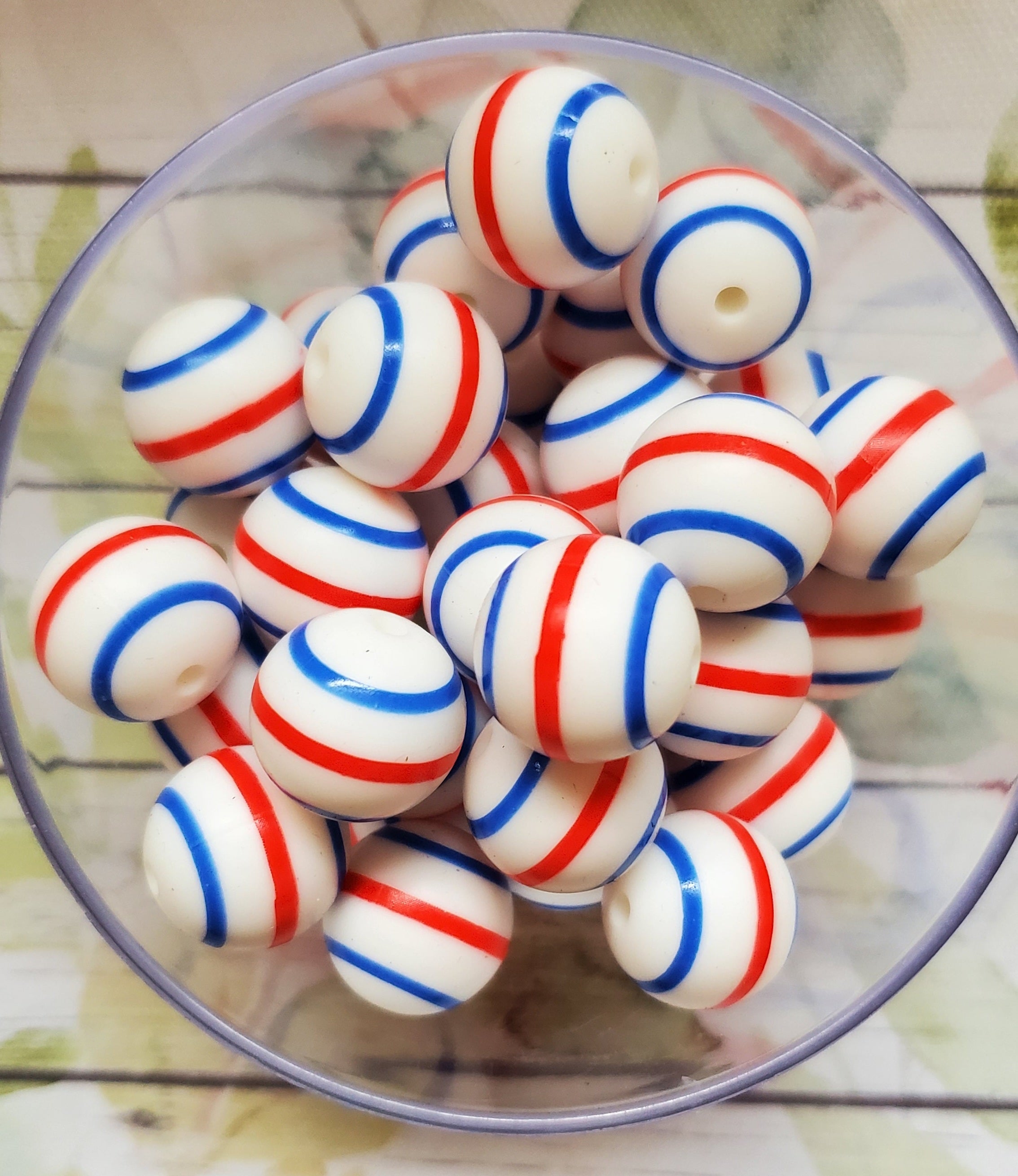 Blue n Red Stripes Print