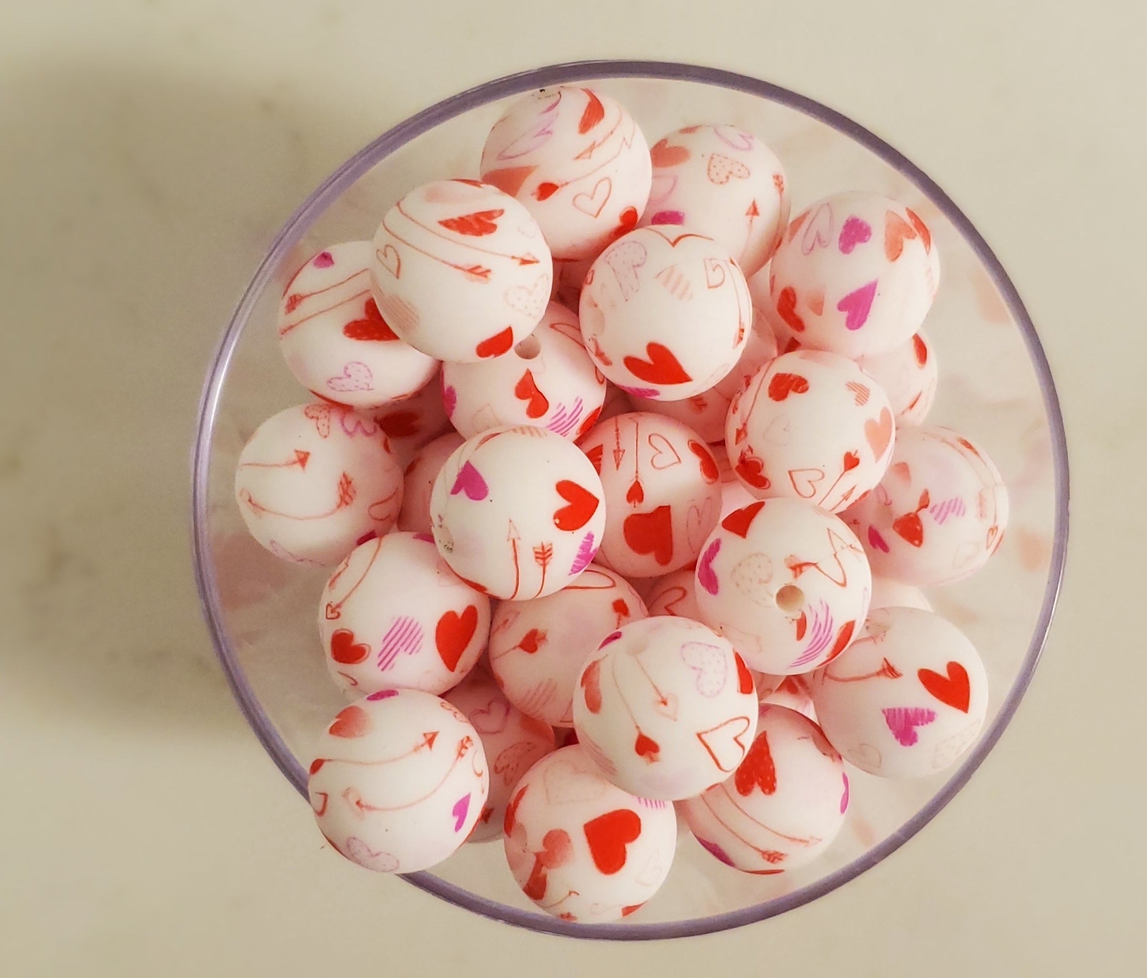 Red Heart Arrows Print 15mm